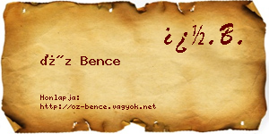 Őz Bence névjegykártya